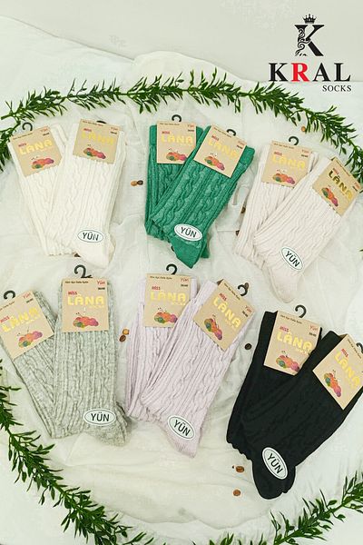 KRAL SOCKS Зимни термо ефектни меки вълнени дамски чорапи - 4 чифта