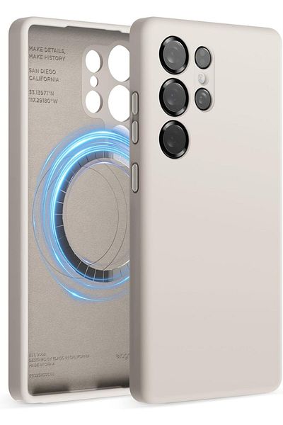 Elago جراب سيليكون سائل مغناطيسي لهاتف Samsung Galaxy S25 ULTRA متوافق مع MagSafe - حجر