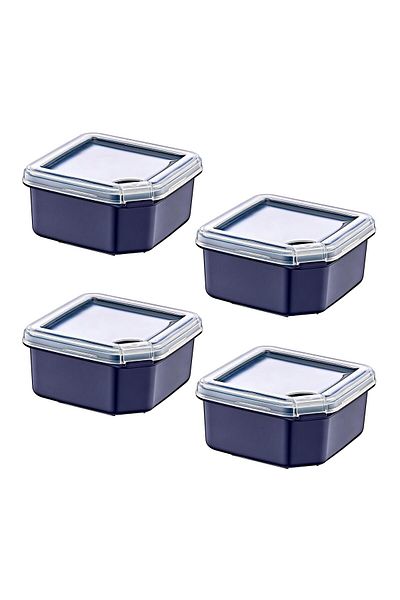 Smartware Navy Blue 1000 ml Set of 4 Q-Box Storage Containers