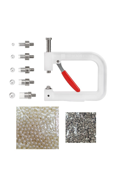 tuhafiyecimiz 5 Kalıplı, ve 100 gr. Çakma İncili Manuel İnci Çakma Makinesi, İnci Pensesi