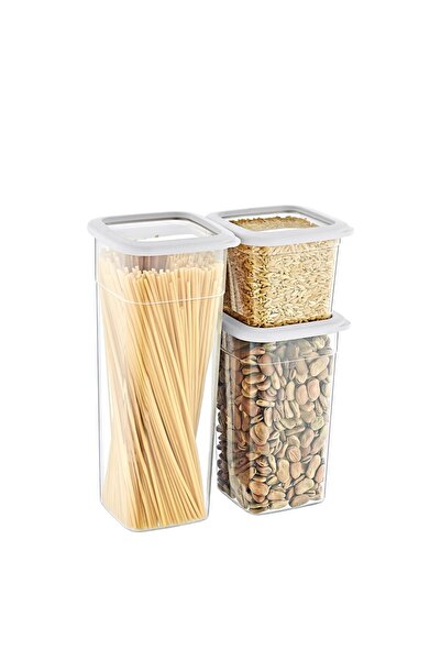 Smartware Set of 4 Skali Square Storage Container White (4 Pieces of 740 Ml, ...