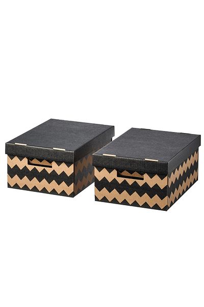 Binbirreyon Covered Storage Box Set Set of 2 Archives Pantry Box Dd017