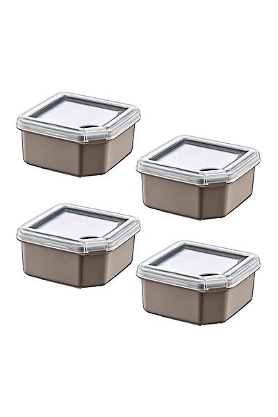 Smartware 4-Pack Q-Box Storage Container Terra 1000 ml
