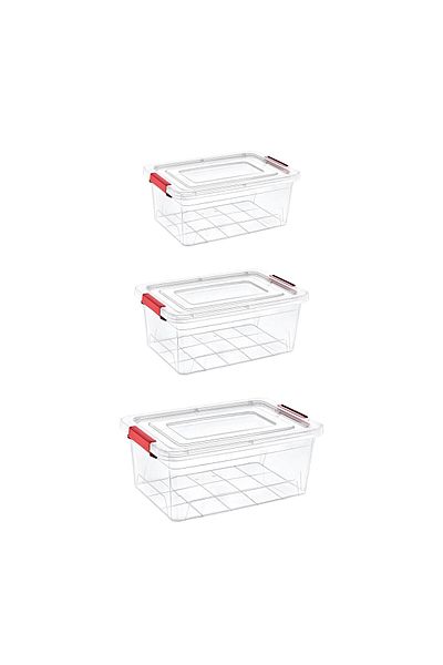 Smartware Set of 3 Smart Box Storage Containers 1-2-3 Lt
