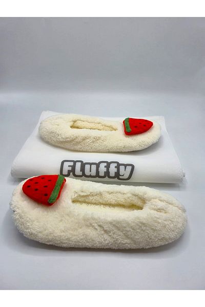 fluffy Women's Booties Slippers - Pompom, Foldable and Portable, Non-Slip No Sound Sole