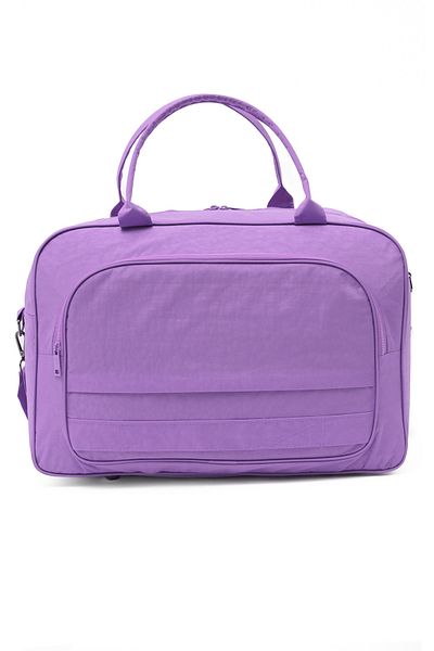 KAFF Lilac Crinkle Fabric 00816 Unisex Water Resistant Wide Shoulder Strap Sports Travel Bag with Front Pocket