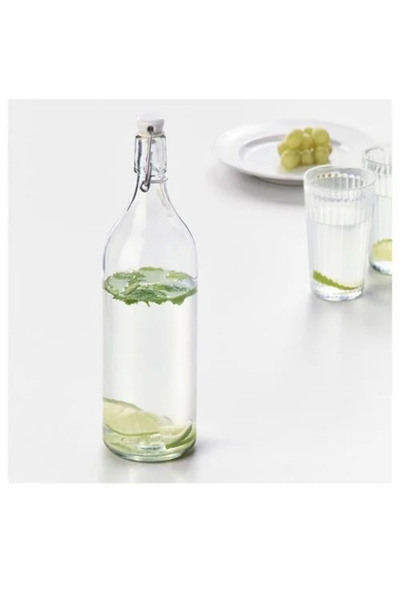 IKEA Çok Amaçlı Kullanım Cam 1 L Su Şişesi