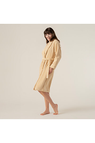 Zsa Zsa Zsu Solıd İplik Boyalı Çizgili Pamuk %100 Pamuk Bornoz Large Beden Na...