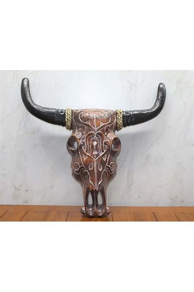 Ayder Timya Wooden Wall Hanging Buffalo Head