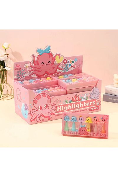 joyland Set of 6 Highlighter Pens - Octopus Pattern