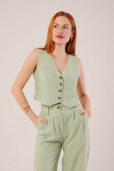LOKADI Women's Vest Pants 2 Piece Set