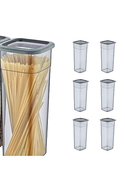 Smartware Anthracite 2140 ml - Set of 6 Square Storage Containers