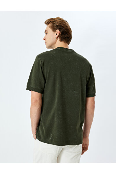 Koton Crew Neck Regular Fit Cotton Tough Fabric Washed Short Sleeve T-Shirt