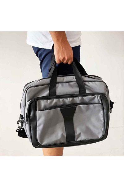 HOMS Geanta pentru laptop si documente gri Homs 41x15x30 cm
