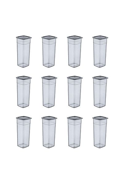 Smartware Anthracite 2140 ml - Set of 12 Square Storage Containers