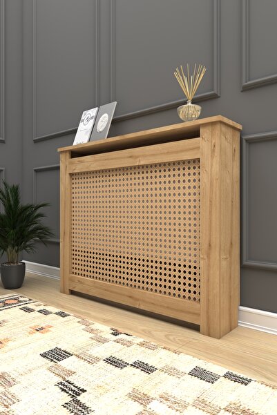 CAN Kalorifer Petek Kapama 85 Cm (İÇ ÖLÇÜSÜ) Hazeran Desenli Mdf Safir Meşe