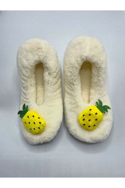 fluffy Women's Booties Slippers - Pompom, Foldable and Portable, Non-Slip No Sound Sole