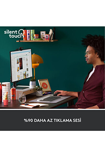 logitech Signature M650 Büyük Boy Sağ El Için Sessiz Kablosuz Mouse, Siyah 910-006236
