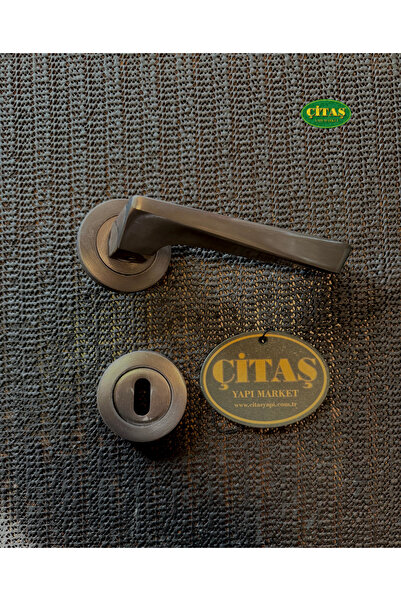 ÇİTAŞ PİRAMİT MODEL ANTRASİT GRİ LÜX ROZETLİ ODA KAPI KOLU (ÖN-ARKA TAKIM)