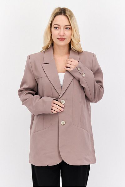 4th & Reckless Women Tall Fit Solid Blazer, Mauve
