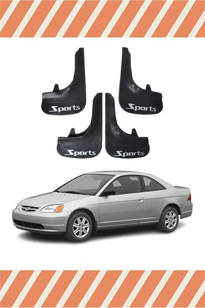 ATALAY TİCARET Hg Honda Civic 2001-2007 Sports Written 4-Piece Dust Cover Mudguard Mudguard