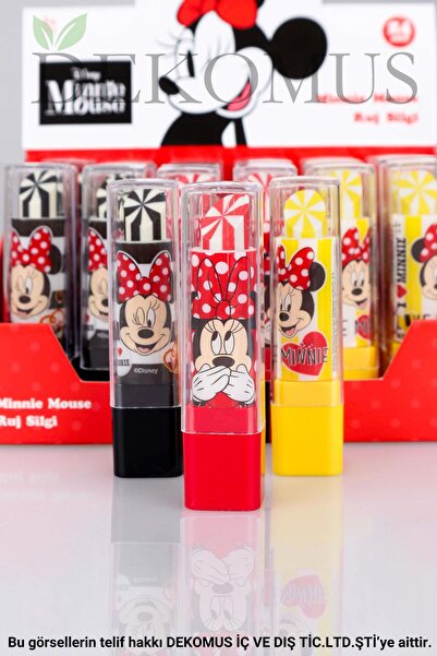 Minnie Mouse DEKOMMUS İLE LİSANSLI MINNIE MOUSE "2 ADET" RUJ SİLGİ