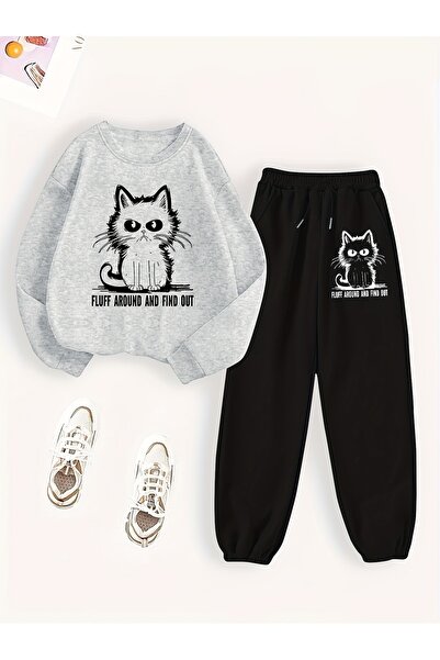 Lider Leather Σετ φούτερ και αθλητική φόρμα με στάμπα και λαιμόκοψη O-λαιμόκο...