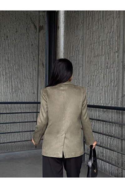 Genel Markalar Kadın Haki Scuba Süet Ceket