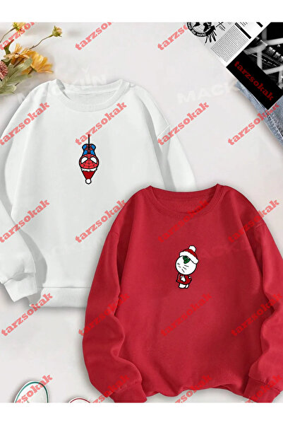 Tarzsokak Imprimeu de Anul Nou - Hanorac cu gât rotund pentru fani ai lui Spi...