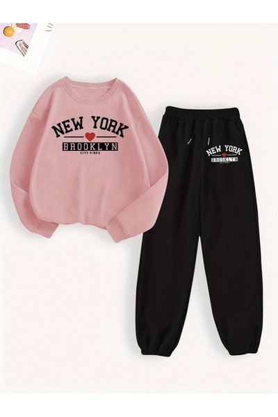 Lider Leather Set hanorac și pantaloni de trening cu imprimeu – Eleganță și c...