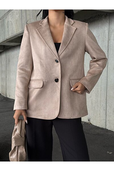 Genel Markalar Kadın Bej Scuba Süt Ceket