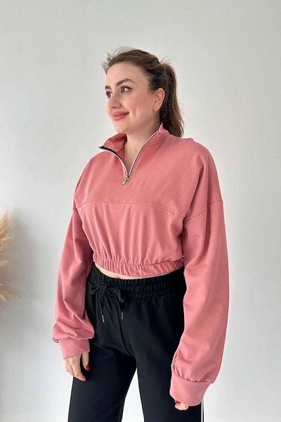 MaziButik Φούτερ Crop Ροζ