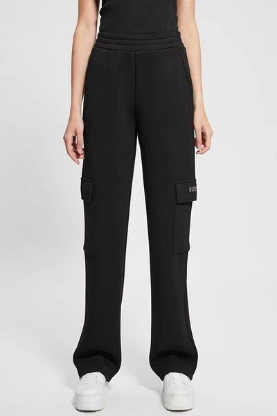 Guess CECILIA SCUBA CARGO PANTS Pantaloni cargo negri pentru femei V4BB12K7UW2-JBLK