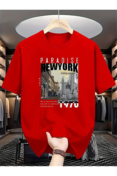 Karatopak Tricou unisex oversize cu decolteu rotund cu imprimeu ilustrat Para...