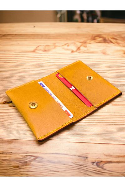 CRASSULA PREMIUM LEATHER Elegant Card Holder with Genuine Leather Snaps