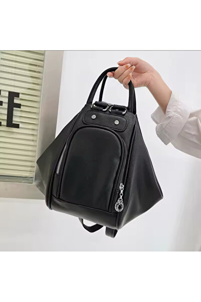 HONEY BAG Monca Multifunctional Black Backpack, Hand and Shoulder Bag