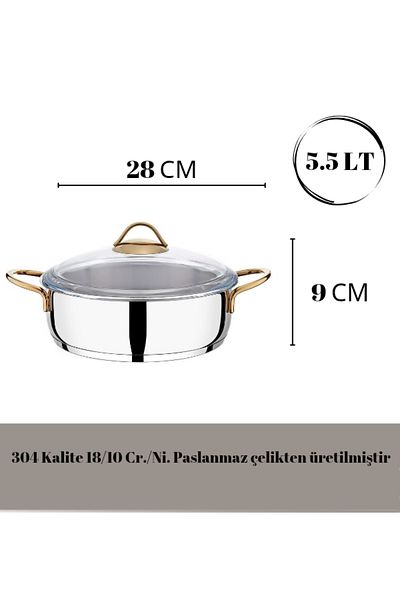 Öncü 28 cm Steel Flat Pot