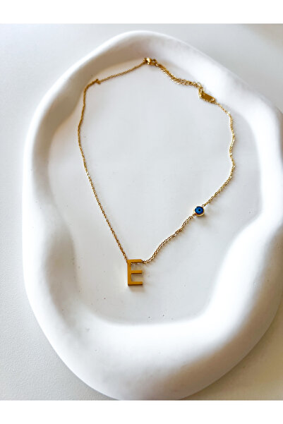 I VENÜS Accessories E Harfli Nazar Boncuk Detaylı Kolye