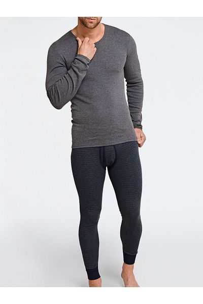 Schiesser Lange Unterhose Feinripp Melange Unterhose Unterwäsche Lang Langes