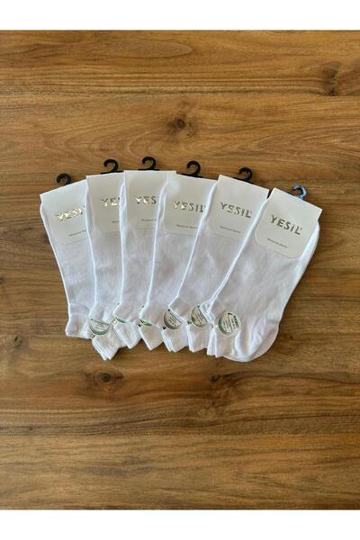 YEŞİL Білі безшовні жіночі шкарпетки - бамбук і нейлон, 6 пар