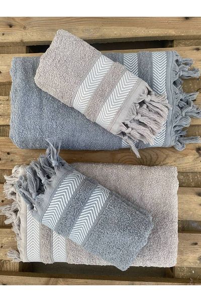 Sudem Home Collection King Size Bathroom Set - 4 Piece 100% Cotton Bath Towel Set