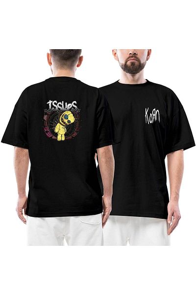 Z zepplin Μπλουζάκι Korn Issups μπροστινό πίσω εμπριμέ μαύρο oversize