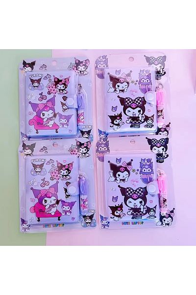 BALCI HEDİYELİK Set de 1 caiete KUROMI de 2 - Mini blocnotes Sanrio drăguț, buzunar pentru jurnal
