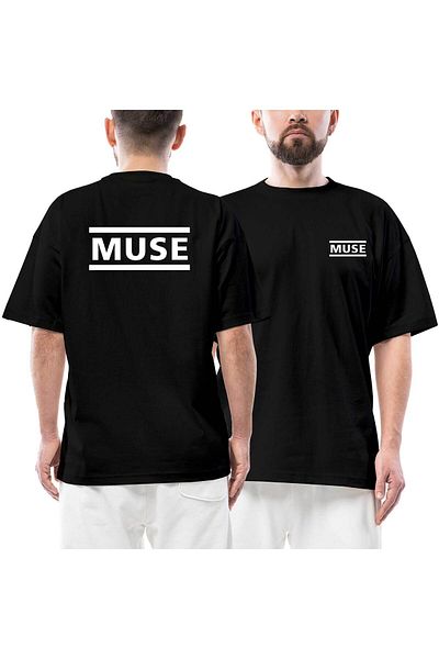 Z zepplin Μπλουζάκι Muse μπροστινό πίσω εμπριμέ μαύρο oversize