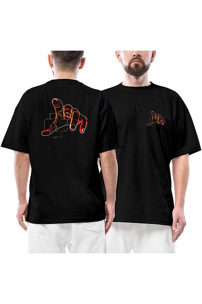 Z zepplin Tricou oversize negru cu imprimeu Rammstein Hand față și spate