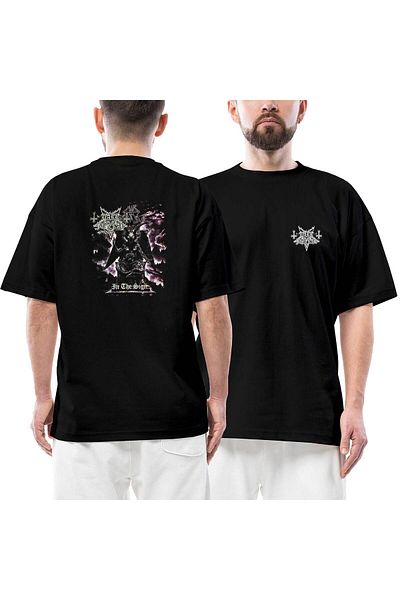 Z zepplin Dark Funeral In The Sign Μπροστινό πίσω εμπριμέ μαύρο μπλουζάκι Oversize