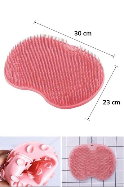 Didihou Washcloth Suction Cup Brush - Bathroom Shower Foot and Back Massage Pad Wall Tile Adhesion Cleaning