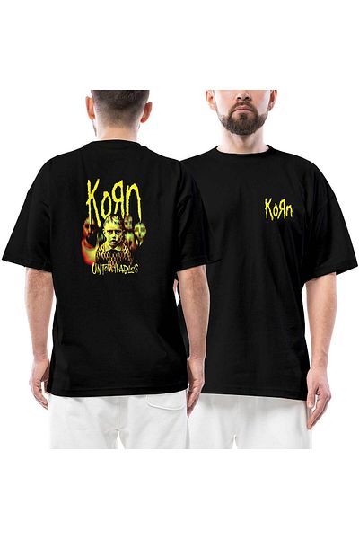 Z zepplin Μπλουζάκι Korn Untouchables μπροστινό πίσω με στάμπα μαύρο oversize