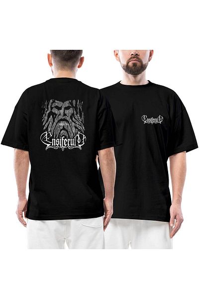 Z zepplin Μπλουζάκι Ensiferum Man μπροστινό πίσω με στάμπα μαύρο oversize