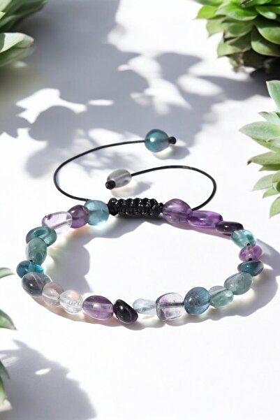 NBS Beautiful Naturel Stones Florit Doğal Taş Bileklik ( Şans ve Uğur taşı ol...